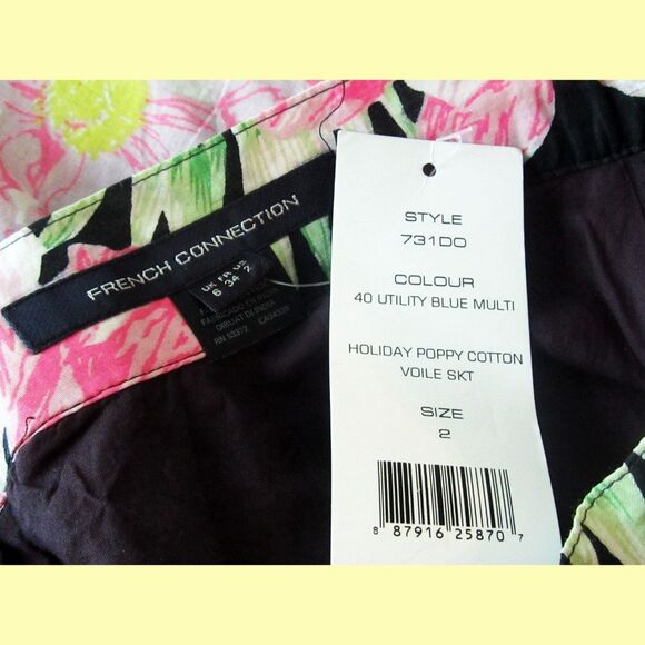 FRENCH CONNECTION NEW Romantic HOLIDAY POPPY Floral Band Tailored Full Skirt 2 - Picture 5 of 12